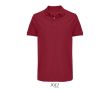 Polo coton peigné homme manches courtes 2 boutons  couleur rouge foncé