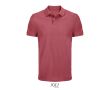 Polo coton peigné homme manches courtes 2 boutons  couleur corail