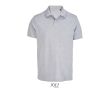 Polo coton peigné homme manches courtes 2 boutons  couleur gris clair