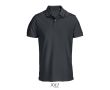 Polo coton peigné homme manches courtes 2 boutons  couleur gris foncé