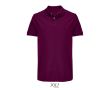 Polo coton peigné homme manches courtes 2 boutons  couleur grenat