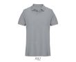 Polo coton peigné homme manches courtes 2 boutons  couleur gris