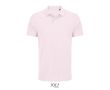Polo coton peigné homme manches courtes 2 boutons  couleur rose pastel