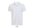Polo coton peigné homme manches courtes 2 boutons  couleur blanc