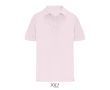 Polo coton peigné femme manches courtes 3 boutons couleur rose pastel