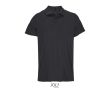 Polo sportif polyester recyclé manches courtes 3 boutons  couleur noir