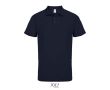 Polo sportif polyester recyclé manches courtes 3 boutons  couleur bleu marine