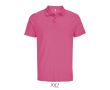 Polo sportif polyester recyclé manches courtes 3 boutons  couleur rose