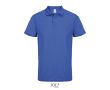 Polo sportif polyester recyclé manches courtes 3 boutons  couleur bleu roi