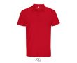 Polo sportif polyester recyclé manches courtes 3 boutons  couleur rouge
