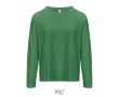 T-shirt coton semi-peigné manches longues col rond couleur vert