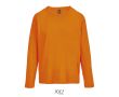 T-shirt coton semi-peigné manches longues col rond couleur orange