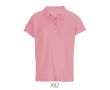 Polo femme 100% coton peigné col côtelé avec 3 boutons  couleur rose clair 