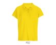 Polo femme 100% coton peigné col côtelé avec 3 boutons  couleur doré