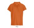 Polo femme 100% coton peigné col côtelé avec 3 boutons  couleur orange