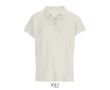 Polo femme 100% coton peigné col côtelé avec 3 boutons  couleur blanc cassé