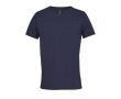 T-shirt unisexe en coton semi-peigné col V SOL'S couleur bleu marine