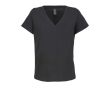 T-shirt en coton semi-peigné femme col V SOL'S couleur noir