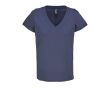 T-shirt en coton semi-peigné femme col V SOL'S couleur bleu marine