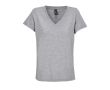 T-shirt en coton semi-peigné femme col V SOL'S couleur gris chiné