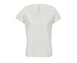 T-shirt en coton semi-peigné femme col V SOL'S couleur blanc cassé