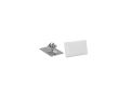 Pin's métallique rectangulaire moyen, brillant et fermeture papillon couleur argenté