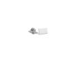 Petit pin's métallique rectangulaire et brillant, fermoir papillon couleur argenté