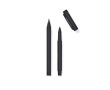 Set de stylos en aluminium recyclé avec revêtement en caoutchouc couleur noir