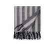 Plaid à rayures en laine et polyester recyclé 130 x 170 cm couleur gris