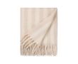 Plaid à rayures en laine et polyester recyclé 130 x 170 cm couleur beige