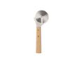 Coupe-pizza en acier inoxydable avec manche en bois couleur marron