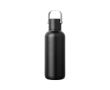 Gourde isotherme à double paroi, paille et couvercle antifuite 600 ml couleur noir