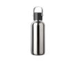 Gourde isotherme à double paroi, paille et couvercle antifuite 600 ml couleur argenté brillant