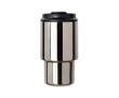 Tasse à emporter en acier recyclé avec couvercle rabattable 350 ml couleur argenté brillant