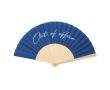 Éventail portable en bambou avec le message « Out of the office » couleur bleu marine