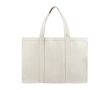 Grand sac fourre-tout en toile recyclée avec poche sécurisée 400g/m² couleur blanc cassé