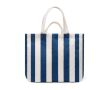 Sac de plage en coton recyclé avec bandoulières et anses 390 g/m² couleur bleu marine