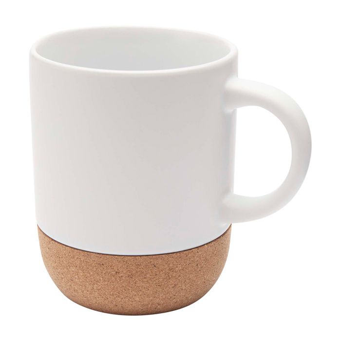 Mug en céramique avec finition mate et base en liège 300 ml