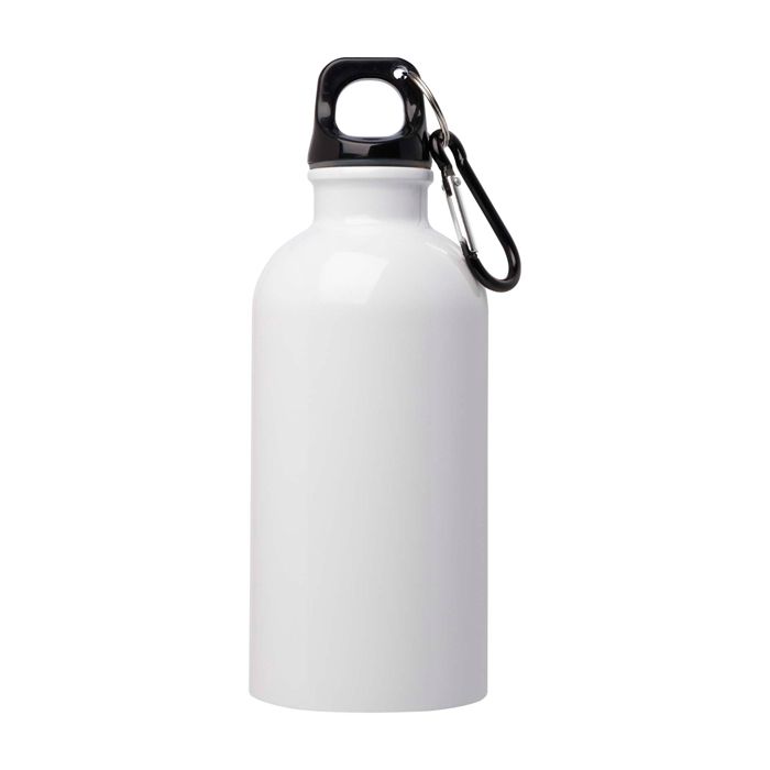 Gourde en acier inoxydable recyclé avec mousqueton 400ml