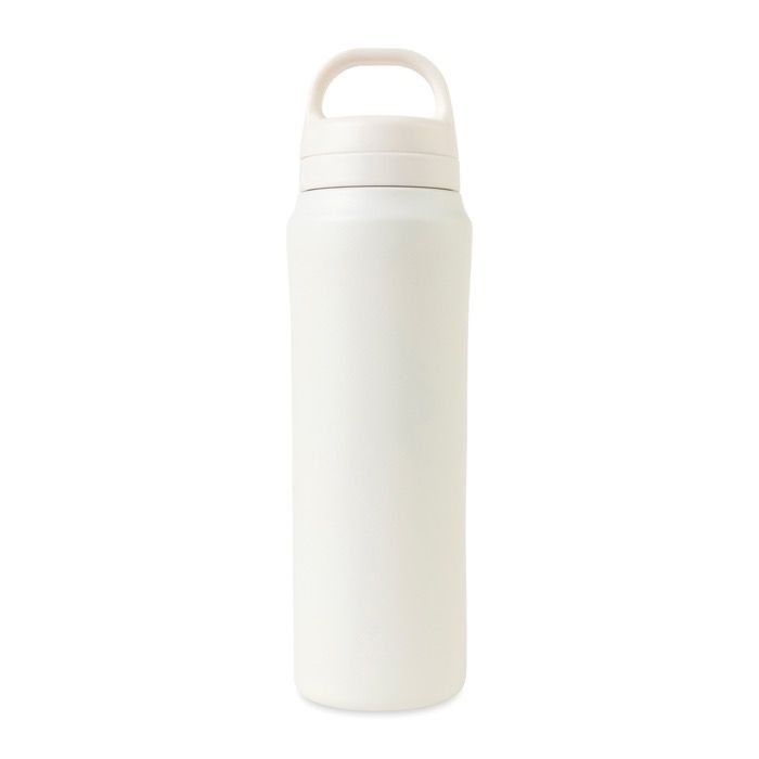 Gourde en acier inoxydable recyclé avec double bouchon 470 ml