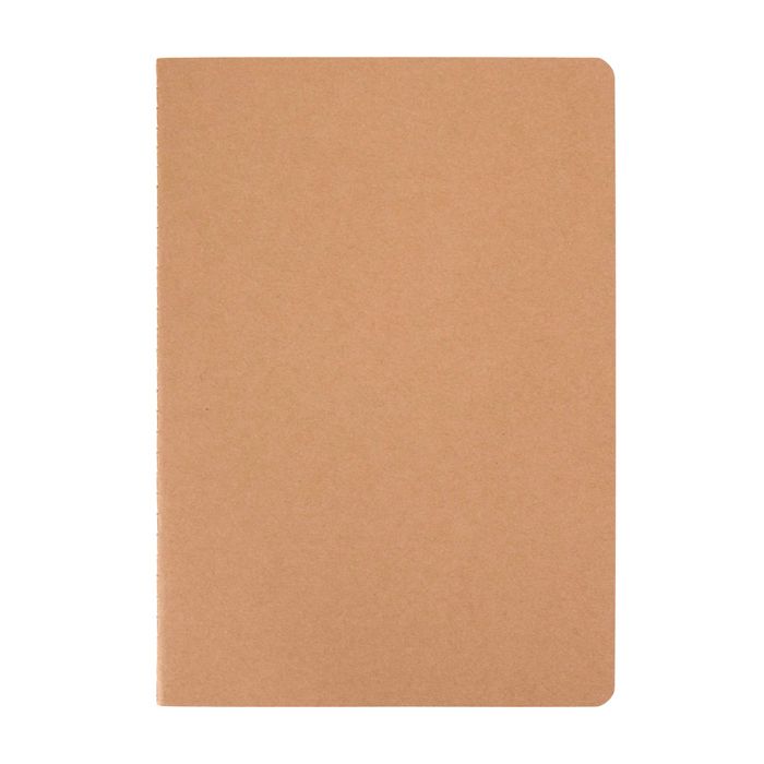 Carnet en papier kraft avec reliure visible, feuilles A5 lignées
