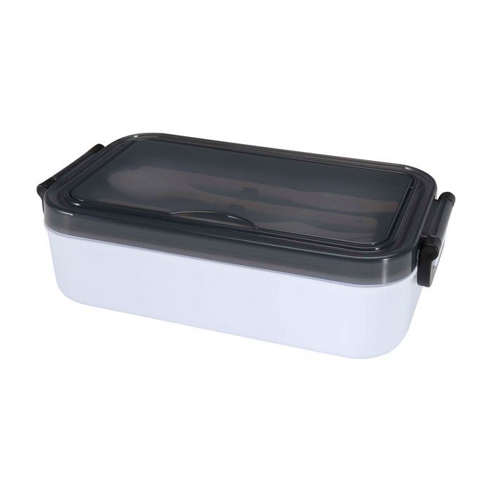 Lunch box en plastique avec couverts assortis et grand compartiment