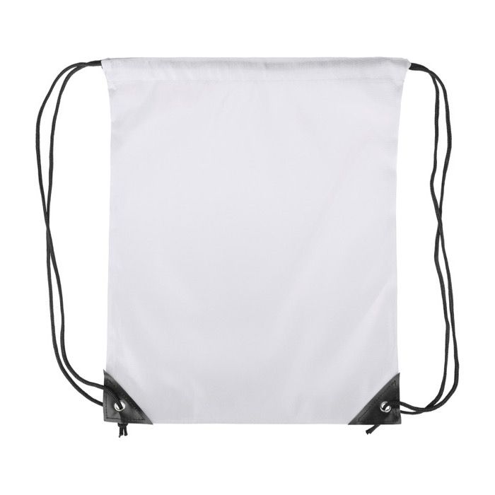 Sac à dos à cordes polyester avec coins et cordes noirs