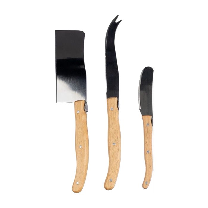 Jeu de couteaux pour fromage ou charcuterie dans sac velcro