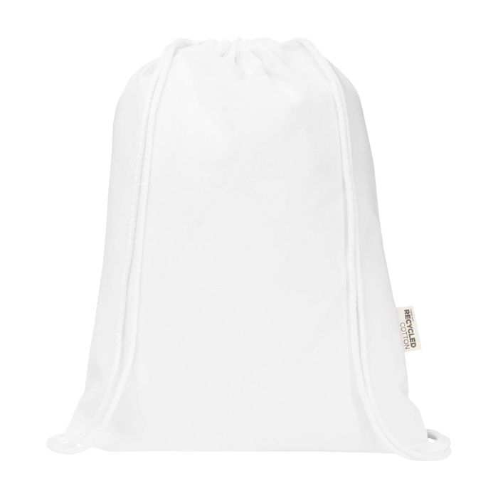 Sac à cordons en coton recyclé et RPET 5 L 140 g/m²
