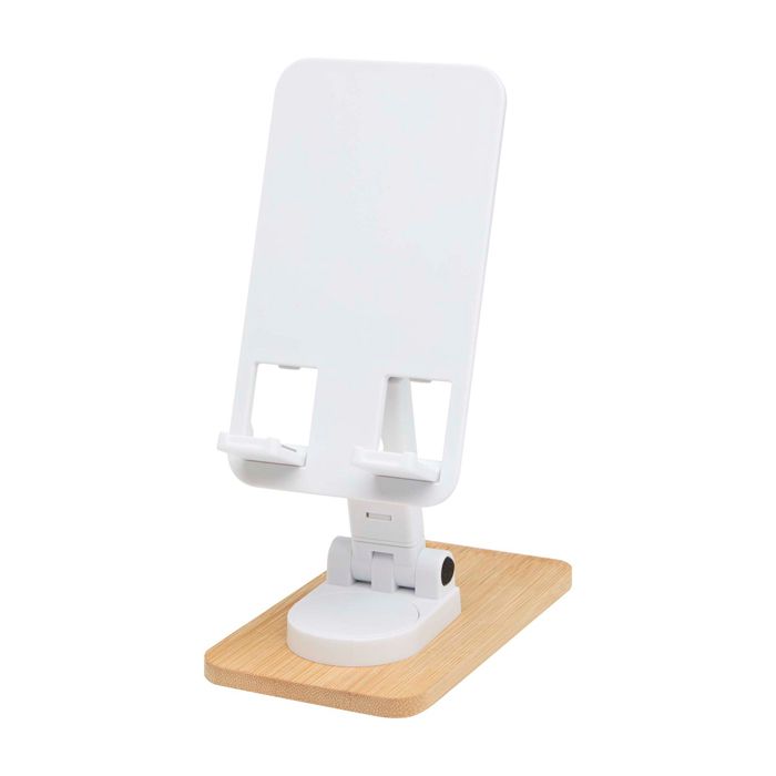 Support pliable pour téléphone de bureau avec base en bambou