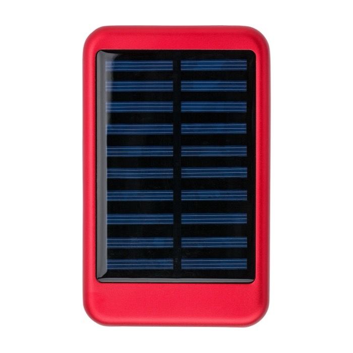 Batterie externe solaire en aluminium avec bords colorés 4.000 mAh