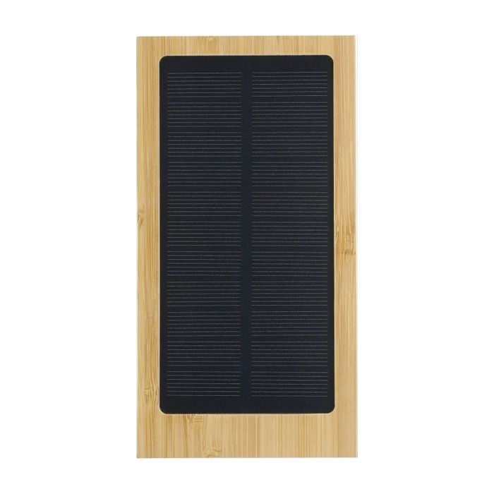 Batterie externe solaire en bambou avec indicateur lumineux 10.000 mAh