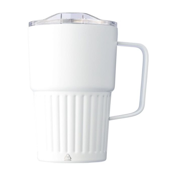 Tasse à emporter en acier inoxydable recyclé avec anse 450ml