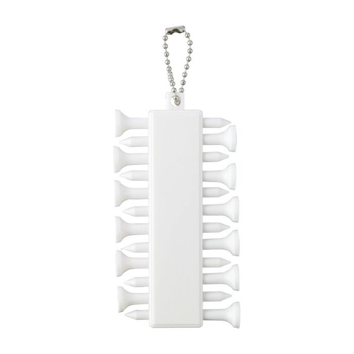 Set de 12 tees de golf en plastique recyclé avec cordon métallique